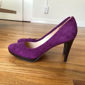 Cole Haan Purple Suede 3 inch pumps
